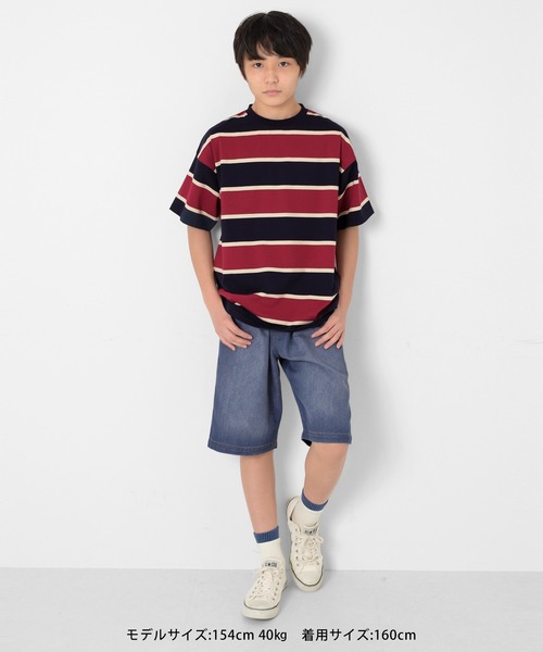 GLAZOS（グラソス）の「【接触冷感】デニム・ハーフパンツ（デニムパンツ・キッズ・ブルー/インディゴブルー・170cm/160cm/150cm/140cm）」の17枚目の写真