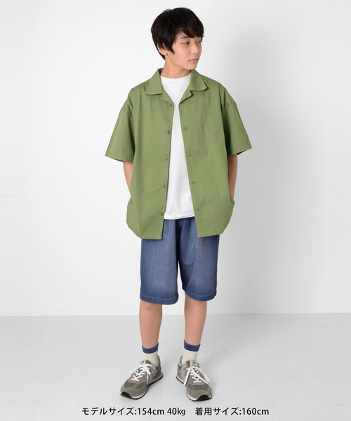 GLAZOS（グラソス）の「【接触冷感】デニム・ハーフパンツ（デニムパンツ・キッズ・ブルー/インディゴブルー・170cm/160cm/150cm/140cm）」の7枚目の写真