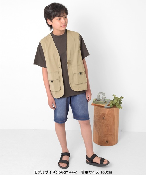 GLAZOS（グラソス）の「【接触冷感】デニム・ハーフパンツ（デニムパンツ・キッズ・ブルー/インディゴブルー・170cm/160cm/150cm/140cm）」の22枚目の写真