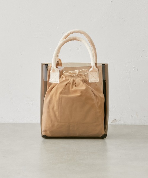 CUISINE HABITS(クイジーヌハビッツ)の「HORIZONTAL TOTE PVCトート(トートバッグ・レディース・ブラック/アイボリー/ホワイト×グレー/ブラック×ブラック/Black/Off White/クリアブラック・フリー)」の14枚目の写真