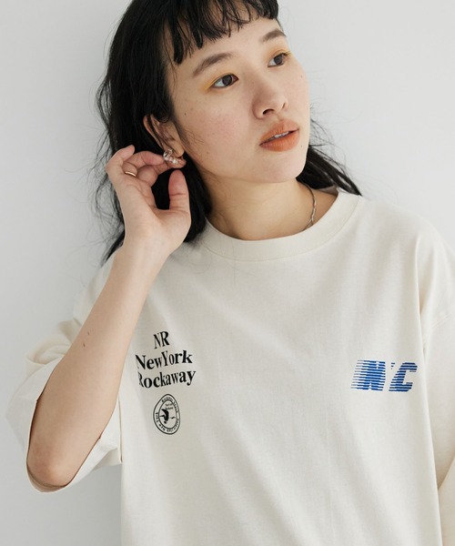 CRAFT STANDARD BOUTIQUE（クラフトスタンダードブティック）の「NR　TEE（Tシャツ/カットソー・レディース・チャコールグレー/オフホワイト/アイボリー・L/XL/M）」の2枚目の写真