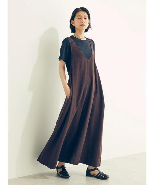 AMERICAN HOLIC（アメリカンホリック）の「Vネックリネンブレンドワンピース（ワンピース・レディース・ブラック/ブラウン・FREE）」の18枚目の写真