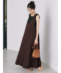 AMERICAN HOLIC | Ｖネックリネンブレンドワンピース(ワンピース)