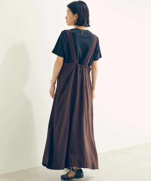 AMERICAN HOLIC（アメリカンホリック）の「Vネックリネンブレンドワンピース（ワンピース・レディース・ブラック/ブラウン・FREE）」の13枚目の写真