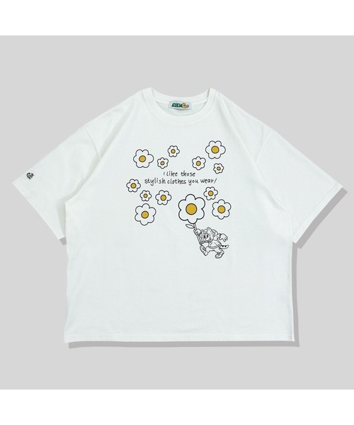 A'gem(エージェム)の「『A'gem/エージェム』フラワープリント半袖Tシャツ/ハーフスリーブカットソー(Tシャツ/カットソー・メンズ・ホワイト/パープル/ブラック・FREE)」の10枚目の写真