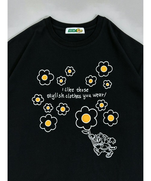 A'gem(エージェム)の「『A'gem/エージェム』フラワープリント半袖Tシャツ/ハーフスリーブカットソー(Tシャツ/カットソー・メンズ・ホワイト/パープル/ブラック・FREE)」の15枚目の写真
