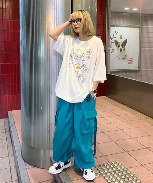 A'gem(エージェム)の「『A'gem/エージェム』フラワープリント半袖Tシャツ/ハーフスリーブカットソー(Tシャツ/カットソー・メンズ・ホワイト/パープル/ブラック・FREE)」の20枚目の写真