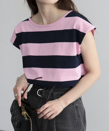 fredy emue | OEボーダー/無地2WAYフレンチTシャツ(Tシャツ/カットソー)