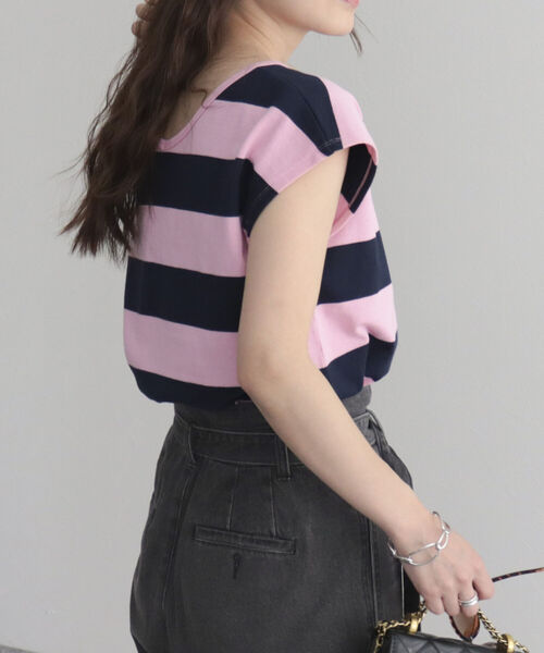 fredy emue(フレディエミュ)の「OEボーダー/無地2WAYフレンチTシャツ(Tシャツ/カットソー・レディース・ピンク系その他/ブラック系その他/アイボリー・38)」の21枚目の写真