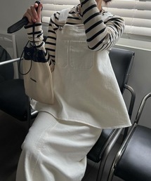 layered peplum denim jumper skirtを使った人気ファッション