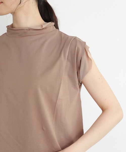 mysty woman(ミスティウーマン)の「チュールレイヤードフレンチプルオーバー 961333(Tシャツ/カットソー・レディース・オフホワイト/ブラック/モカ・FREE)」の12枚目の写真