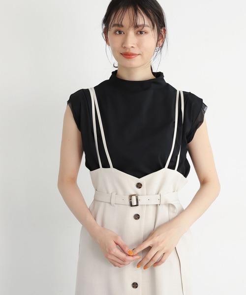 mysty woman(ミスティウーマン)の「チュールレイヤードフレンチプルオーバー 961333(Tシャツ/カットソー・レディース・オフホワイト/ブラック/モカ・FREE)」の19枚目の写真