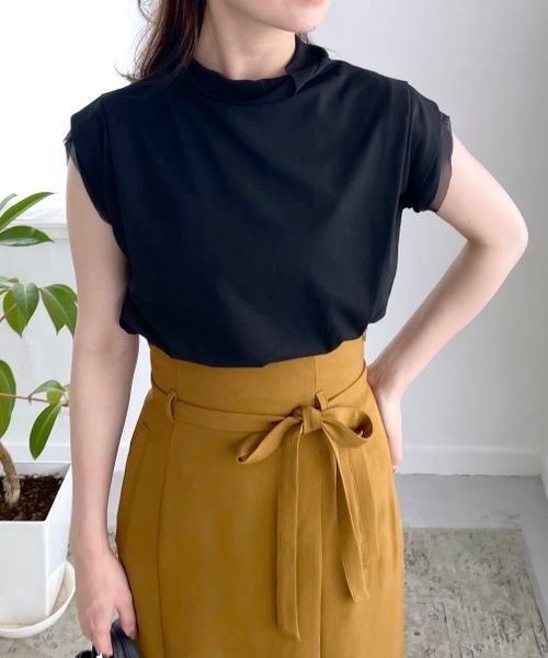 mysty woman(ミスティウーマン)の「チュールレイヤードフレンチプルオーバー 961333(Tシャツ/カットソー・レディース・オフホワイト/ブラック/モカ・FREE)」の17枚目の写真