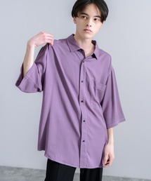 Rocky Monroe（ロッキーモンロー）の「オーバーサイズ 配色カラーステッチ レギュラーカラー半袖シャツ（シャツ/ブラウス）」
