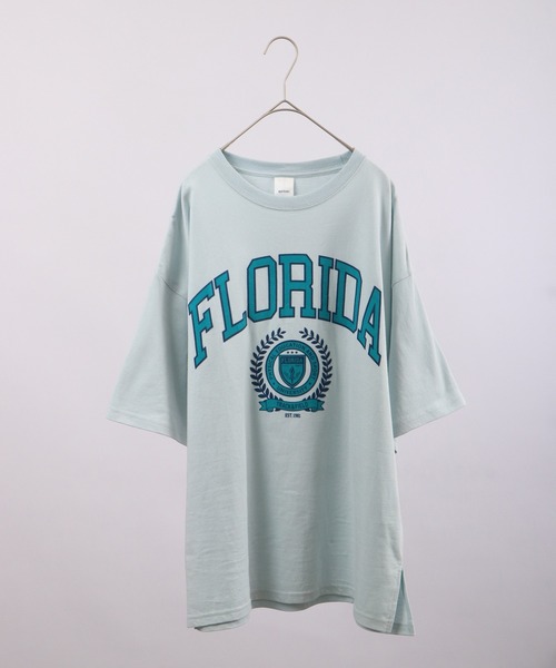 spiritoso(スピリトーゾ)の「spiritoso フロッキープリント フロリダ半袖Tシャツ(Tシャツ/カットソー・レディース・グレイッシュベージュ/グレー/スミクロ/ホワイト・F)」の18枚目の写真