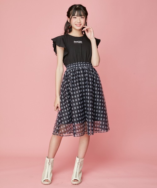 JENNI love（ジェニィラブ）の「接触冷感ギンガムチュールワンピ