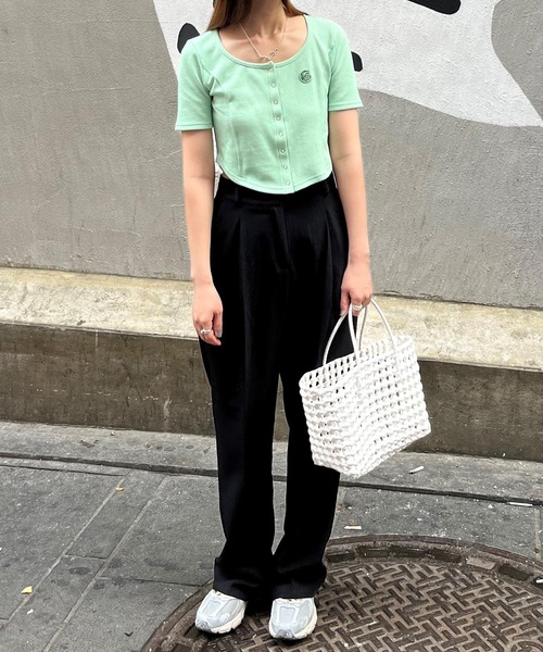 MAGPIEROBIN（マグパイロビン）の「MAGPIE ROBIN／COCOスナップカーディガン 2965644（カーディガン/ボレロ・レディース・ネイビー/グリーン/ライトグレー・FREE）」の9枚目の写真