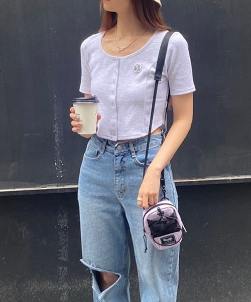 MAGPIEROBIN（マグパイロビン）の「MAGPIE ROBIN／COCOスナップカーディガン 2965644（カーディガン/ボレロ・レディース・ネイビー/グリーン/ライトグレー・FREE）」の7枚目の写真