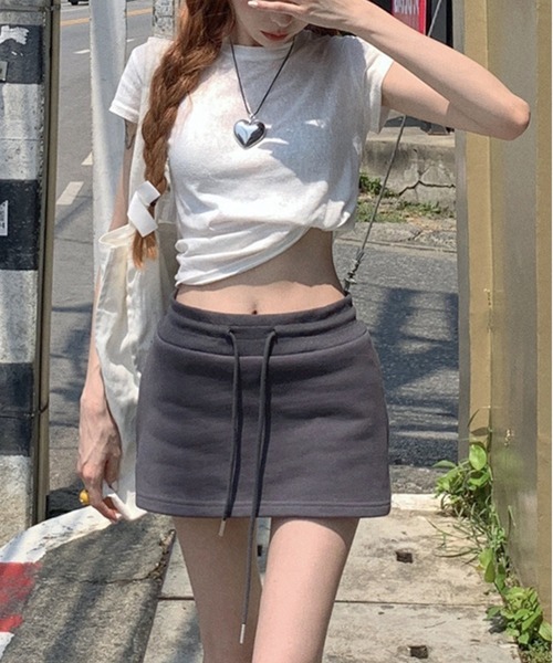 Chick(チック)の「Tight Sweat Mini Skirt / スウェットミニタイトスカート(スカート・レディース・ブラック/グレー/チャコール/ピンク・S/M/L)」の17枚目の写真