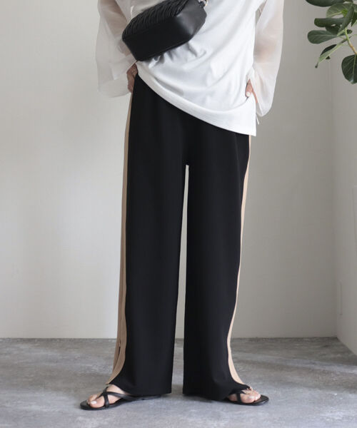fredy emue(フレディエミュ)の「ラインイージーパンツ(その他パンツ・レディース・ブラック/ベージュ・38/36)」の2枚目の写真