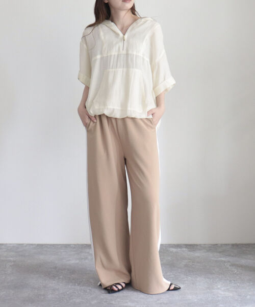 fredy emue(フレディエミュ)の「ラインイージーパンツ(その他パンツ・レディース・ブラック/ベージュ・38/36)」の3枚目の写真