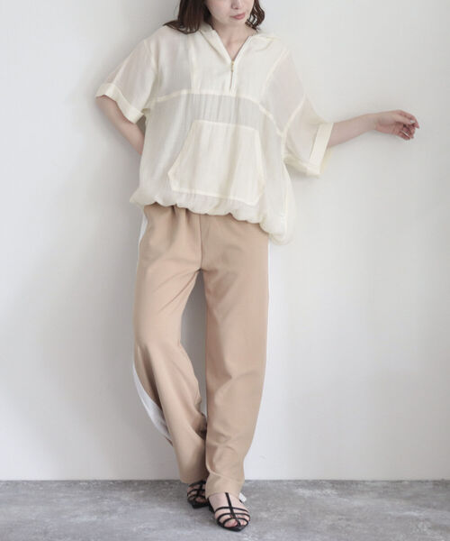 fredy emue(フレディエミュ)の「ラインイージーパンツ(その他パンツ・レディース・ブラック/ベージュ・38/36)」の8枚目の写真