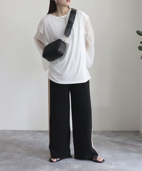 fredy emue(フレディエミュ)の「ラインイージーパンツ(その他パンツ・レディース・ブラック/ベージュ・38/36)」の15枚目の写真