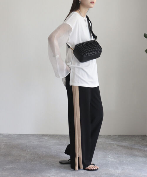 fredy emue(フレディエミュ)の「ラインイージーパンツ(その他パンツ・レディース・ブラック/ベージュ・38/36)」の16枚目の写真