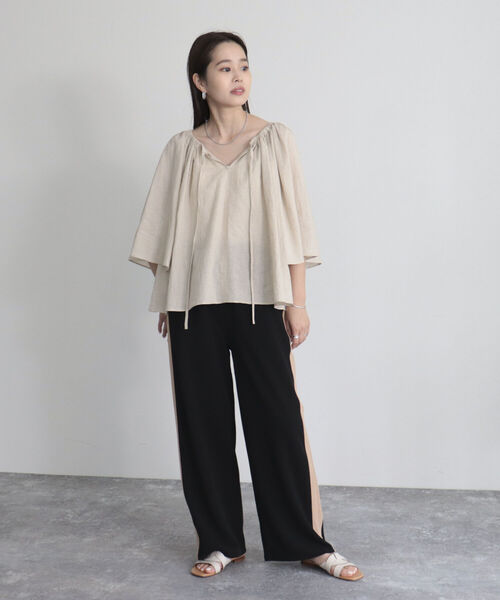 fredy emue(フレディエミュ)の「ラインイージーパンツ(その他パンツ・レディース・ブラック/ベージュ・38/36)」の21枚目の写真