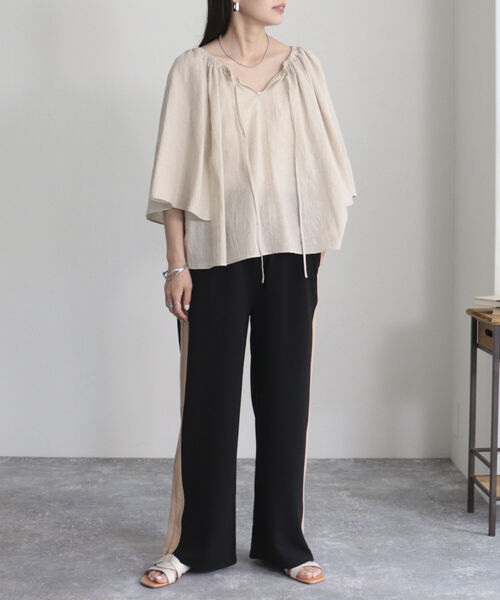 fredy emue(フレディエミュ)の「ラインイージーパンツ(その他パンツ・レディース・ブラック/ベージュ・38/36)」の22枚目の写真