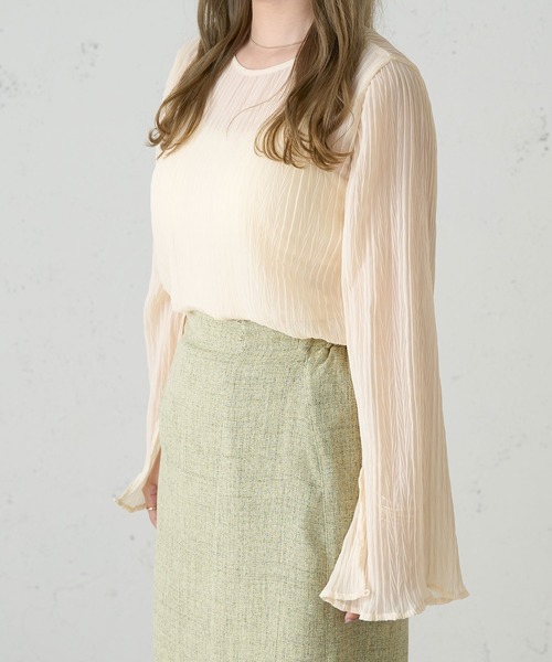 Ambre Neige（アンブルネージュ）の「ソデスリットワッシャーブラウス／【WEB/EC限定商品】（シャツ/ブラウス・レディース・アイボリー/ダークブラウン/オレンジ・FREE）」の21枚目の写真