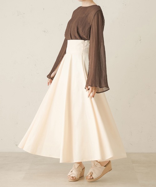 Ambre Neige（アンブルネージュ）の「ソデスリットワッシャーブラウス／【WEB/EC限定商品】（シャツ/ブラウス・レディース・アイボリー/ダークブラウン/オレンジ・FREE）」の13枚目の写真