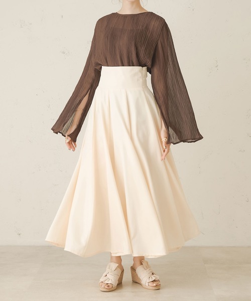 Ambre Neige（アンブルネージュ）の「ソデスリットワッシャーブラウス／【WEB/EC限定商品】（シャツ/ブラウス・レディース・アイボリー/ダークブラウン/オレンジ・FREE）」の14枚目の写真