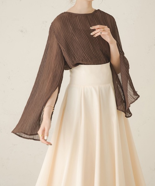 Ambre Neige（アンブルネージュ）の「ソデスリットワッシャーブラウス／【WEB/EC限定商品】（シャツ/ブラウス・レディース・アイボリー/ダークブラウン/オレンジ・FREE）」の8枚目の写真