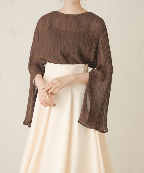 Ambre Neige（アンブルネージュ）の「ソデスリットワッシャーブラウス／【WEB/EC限定商品】（シャツ/ブラウス・レディース・アイボリー/ダークブラウン/オレンジ・FREE）」の9枚目の写真