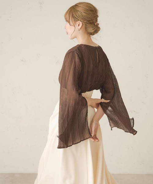 Ambre Neige（アンブルネージュ）の「ソデスリットワッシャーブラウス／【WEB/EC限定商品】（シャツ/ブラウス・レディース・アイボリー/ダークブラウン/オレンジ・FREE）」の11枚目の写真