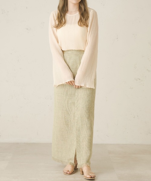 Ambre Neige（アンブルネージュ）の「ソデスリットワッシャーブラウス／【WEB/EC限定商品】（シャツ/ブラウス・レディース・アイボリー/ダークブラウン/オレンジ・FREE）」の6枚目の写真