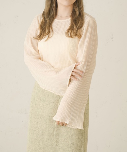 Ambre Neige（アンブルネージュ）の「ソデスリットワッシャーブラウス／【WEB/EC限定商品】（シャツ/ブラウス・レディース・アイボリー/ダークブラウン/オレンジ・FREE）」の4枚目の写真