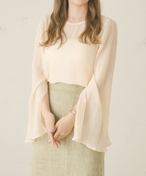 Ambre Neige（アンブルネージュ）の「ソデスリットワッシャーブラウス／【WEB/EC限定商品】（シャツ/ブラウス・レディース・アイボリー/ダークブラウン/オレンジ・FREE）」の5枚目の写真