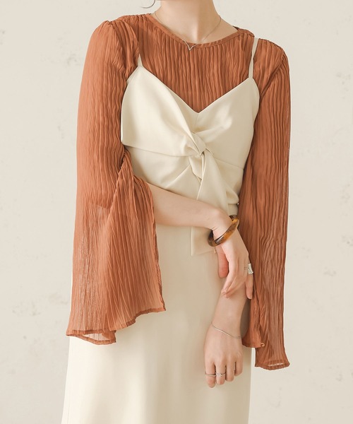 Ambre Neige（アンブルネージュ）の「ソデスリットワッシャーブラウス／【WEB/EC限定商品】（シャツ/ブラウス・レディース・アイボリー/ダークブラウン/オレンジ・FREE）」の16枚目の写真