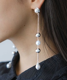 HARE | パールメタルロングピアス(HARE)(ピアス（両耳用）)