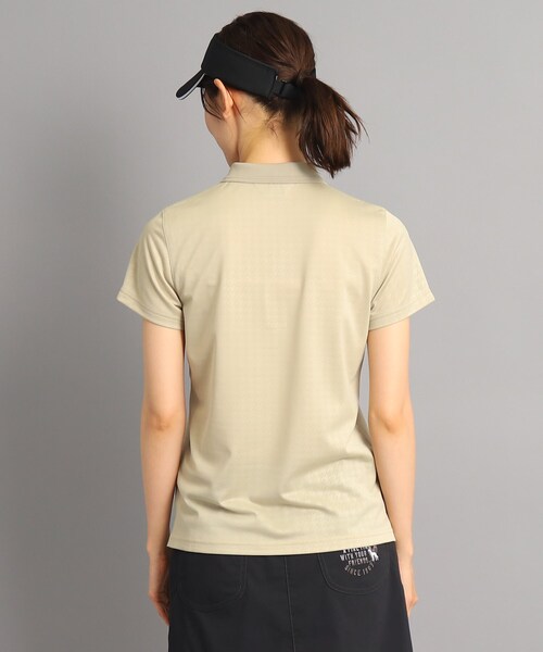 adabat（アダバット）の「◆【吸水速乾】千鳥柄デザイン 半袖ポロシャツ（ポロシャツ・レディース・ブラック系3/ベージュ系その他6・38/40/42）」の5枚目の写真