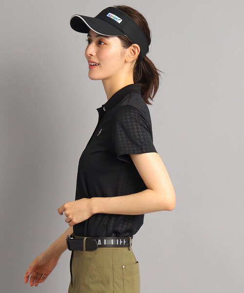 adabat（アダバット）の「◆【吸水速乾】千鳥柄デザイン 半袖ポロシャツ（ポロシャツ・レディース・ブラック系3/ベージュ系その他6・38/40/42）」の12枚目の写真