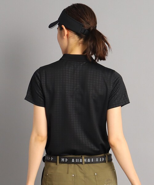 adabat（アダバット）の「◆【吸水速乾】千鳥柄デザイン 半袖ポロシャツ（ポロシャツ・レディース・ブラック系3/ベージュ系その他6・38/40/42）」の13枚目の写真