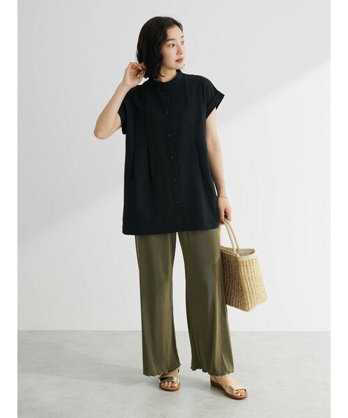 Green　Parks（グリーンパークス）の「フレンチスリーブタックブラウス（シャツ/ブラウス・レディース・イエロー/ベージュ/ブラック/ブルー・FREE）」の13枚目の写真