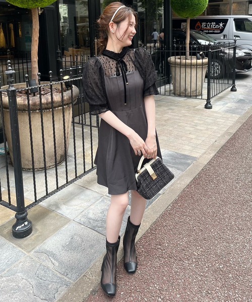 one after another NICE CLAUP(ワンアフターアナザーナイスクラップ)の「【plume】リボンブラウスセット/ミニキャミワンピース/dress collection(ドレス・レディース・ピンク系その他/グレー・FREE)」の13枚目の写真