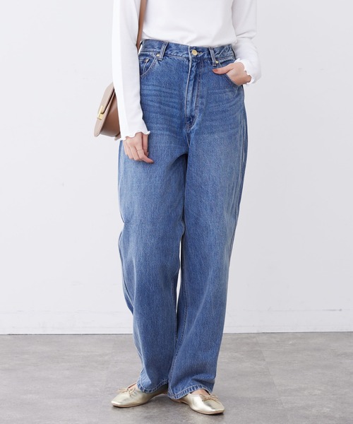 Chez toi(シェトワ)の「セミカーブデニム(デニムパンツ・レディース・インディゴブルー/サックスブルー・SMALL/MEDIUM)」の10枚目の写真