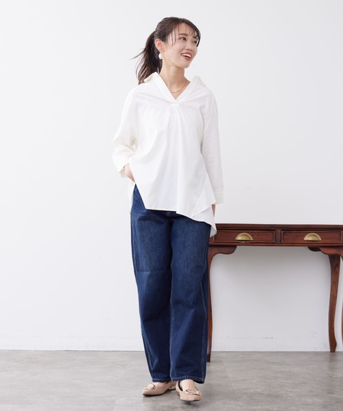 Chez toi(シェトワ)の「セミカーブデニム(デニムパンツ・レディース・インディゴブルー/サックスブルー・SMALL/MEDIUM)」の14枚目の写真