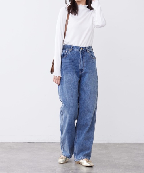 Chez toi(シェトワ)の「セミカーブデニム(デニムパンツ・レディース・インディゴブルー/サックスブルー・SMALL/MEDIUM)」の19枚目の写真