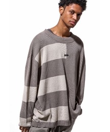 A.F ARTEFACT/エーエフ・アーティファクト/Stripes Combi Knit Top
